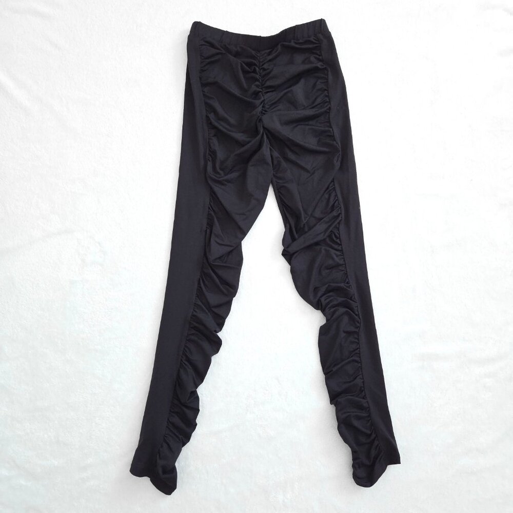 Zara Black Ruched Leggings Medium Subversive Cyber Y2K Goth Grunge High Rise